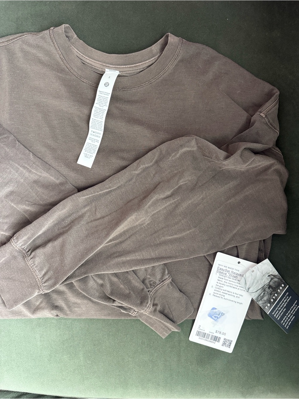 Lululemon easyset, relaxed, long sleeve sz 2 - Elmwood color - Picture 5 of 6